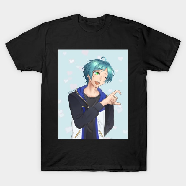 Ensemble Stars Kanata Half Heart T-Shirt by Lilynee-